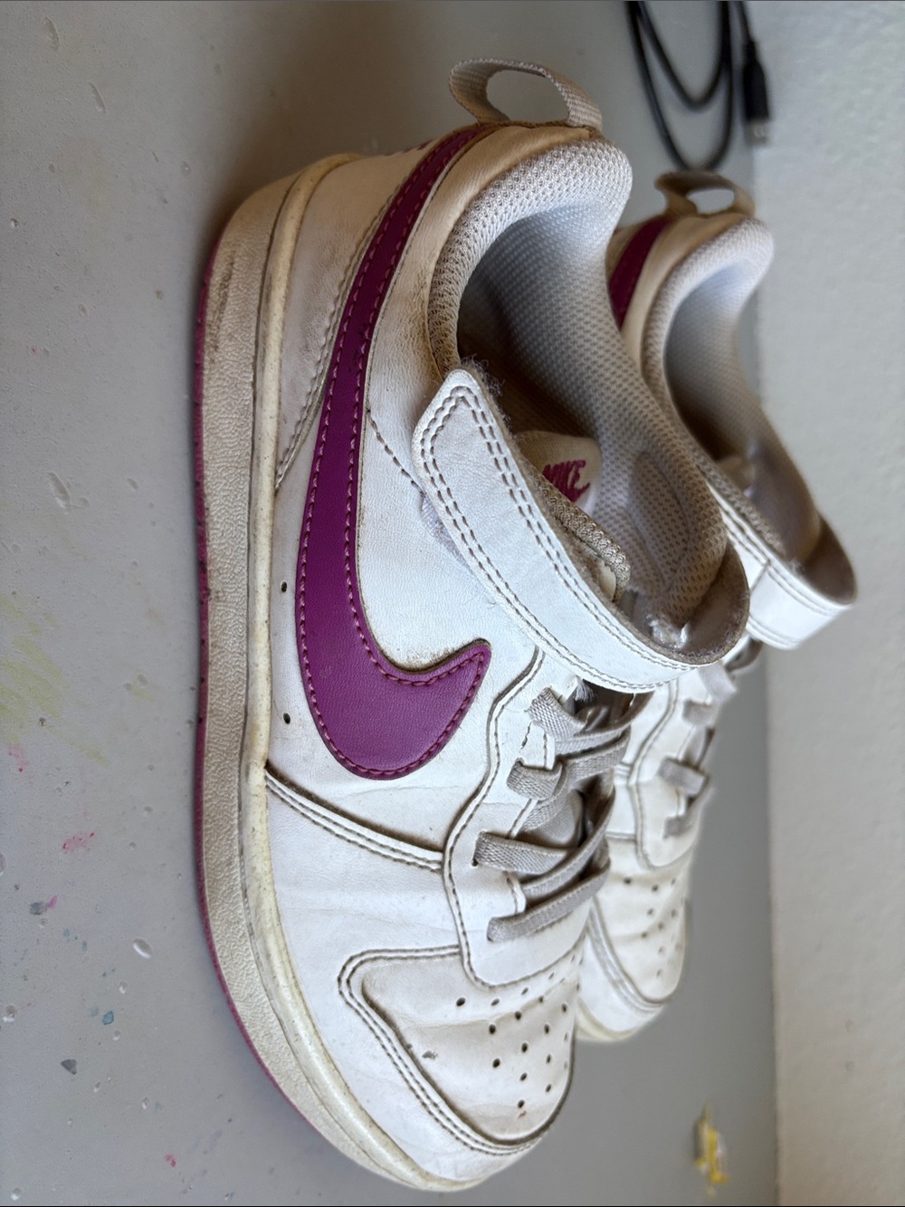 Purple Nike Velcro shoes
